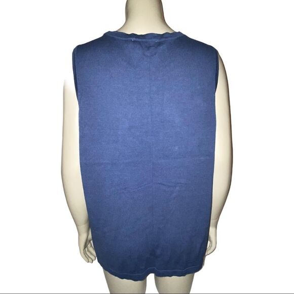 Christopher & Banks Blue Sleeveless Knit Top 14W - Picture 5 of 8